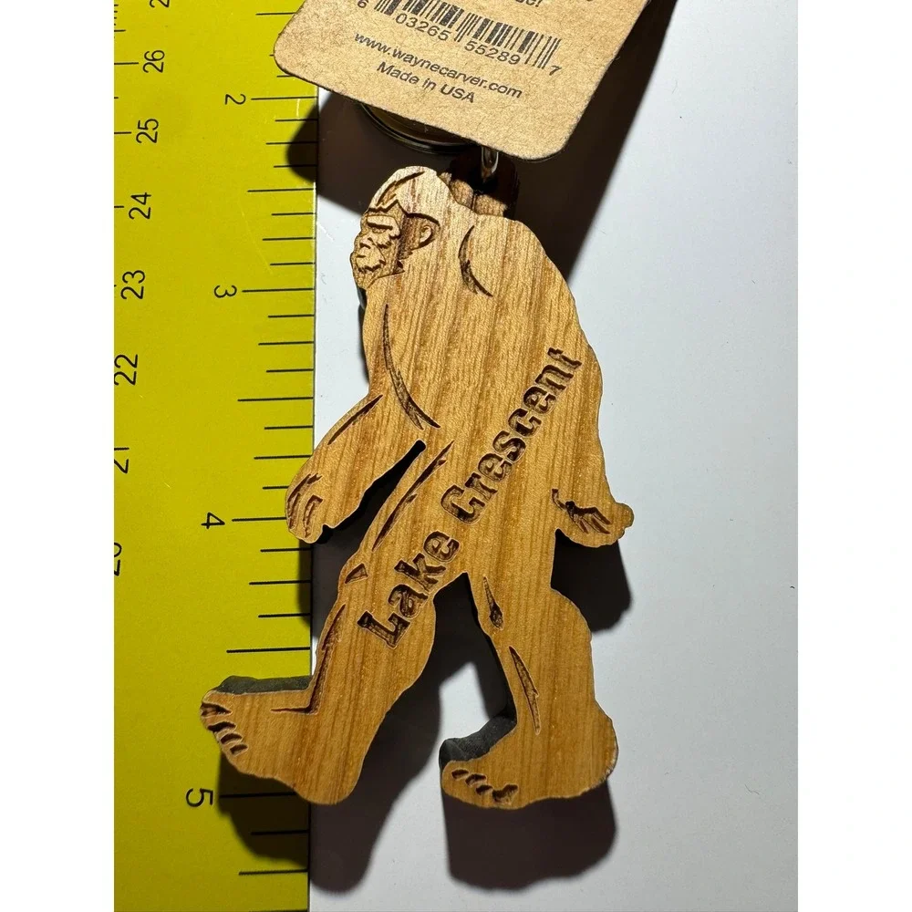 Wayne Carver Reclaimed Wood Bigfoot Keychain Adam Lake Crescent USA Made